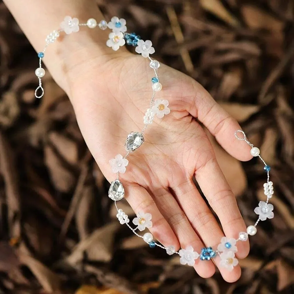Flower Girl Headpiece Hair Vine Silver Bridal Hair Vines Flower Pearl Headpiece